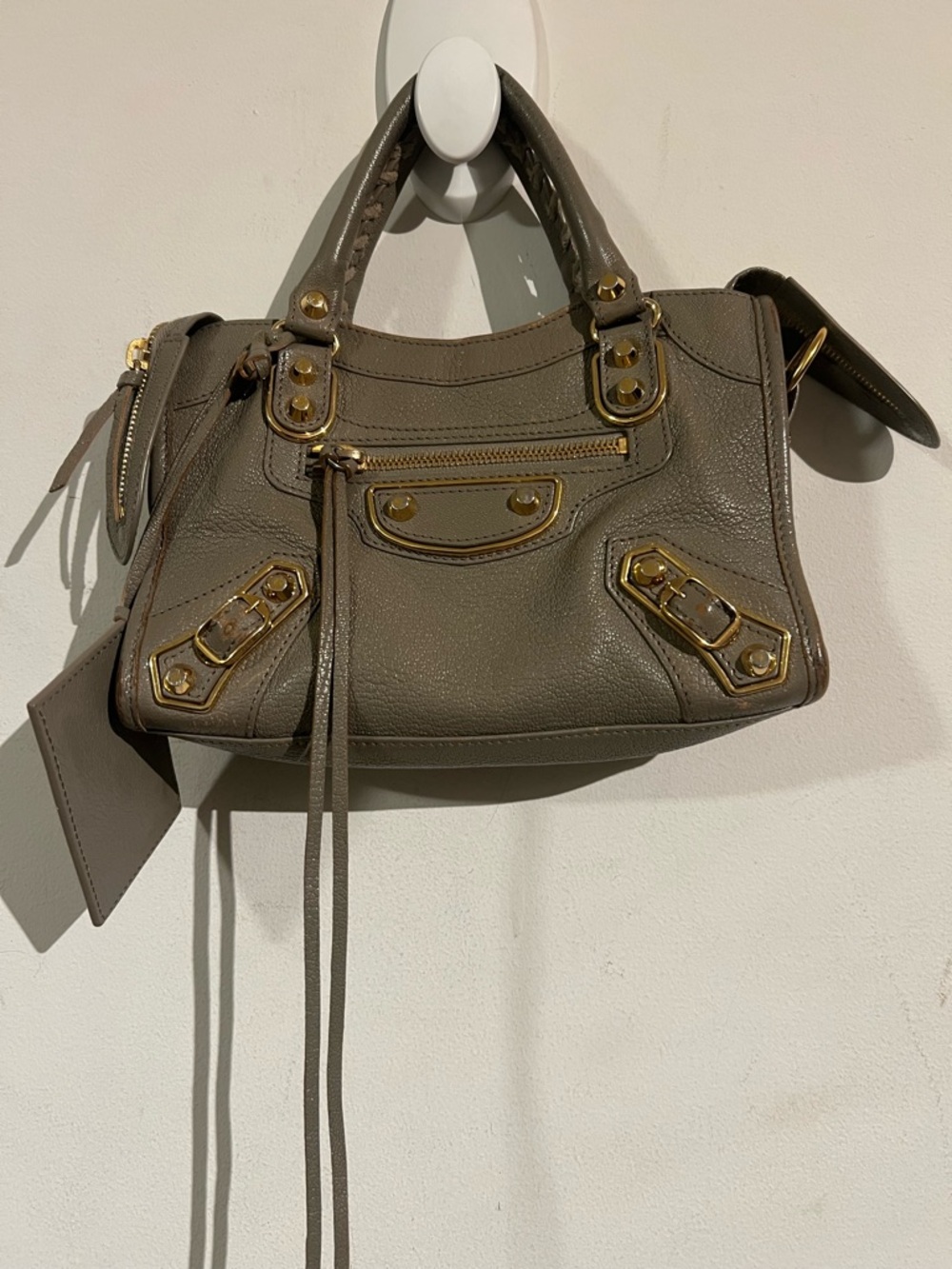 Balenciaga city metallic edge mini Leather Satchel
